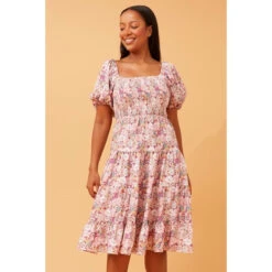 CASSANDRA FLORAL SHORT DRESS -Femme Connection Sales 3cb199c20092e8bdd94a26ba0bd157a7