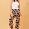 LEAF PRINT BOHO HAREM PANTS -Femme Connection Sales 3cfc514ead80ca994f46e07fc645cad9