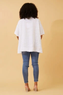 PAM SEQUIN PATCH LINEN TOP -Femme Connection Sales 3d676d21ad27096cb76e4bc5a85323c7