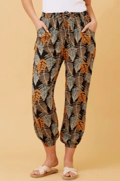 ZILA LEAF PRINT BOHO PANTS -Femme Connection Sales 3de6648e471f154c8465d5ff942043ec