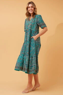 KYAH SATIN BOHO MIDI DRESS -Femme Connection Sales 3f2578740989e5632ff914e4fe573c6f