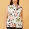 DI HIGH NECK FLORAL BLOUSE