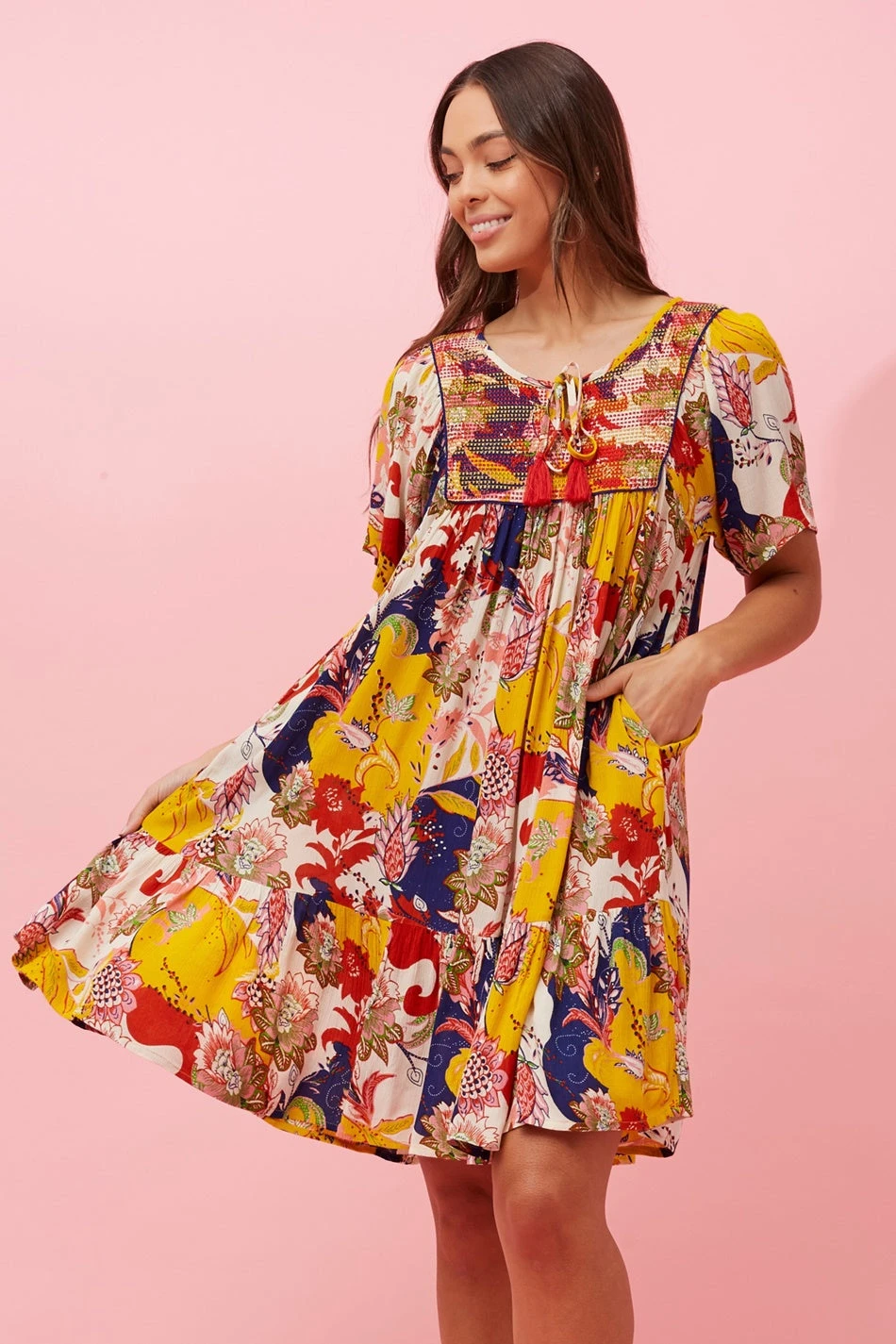 HONDA FLORAL BOHO BABYDOLL DRESS 5 HONDA FLORAL BOHO BABYDOLL DRESS - Image 3