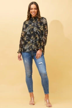 DIANA LEAF PRINT BLOUSE -Femme Connection Sales 41dffbcdcca919a1b1d0d388dcd1db17