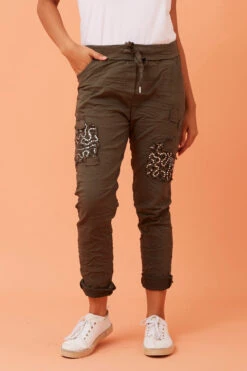 JANJA SEQUIN PATCHWORK PRINT JOGGERS -Femme Connection Sales 4286ad99942c6d8baaff8a6224a363f9