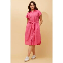 GEORGINA LINEN SHIRT DRESS -Femme Connection Sales 43f31a9e842bcfb34af8e6fb4abbd443