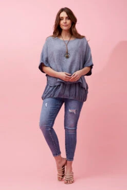 GIANA OVERSIZED DOUBLE LAYERED LINEN TOP -Femme Connection Sales 4402d8f30d831d30b97df497cf54ecee