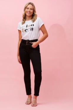 ELLERY BUTTON DETAIL DENIM -Femme Connection Sales 441eac83e352ec7db81e867d1e3fec1d