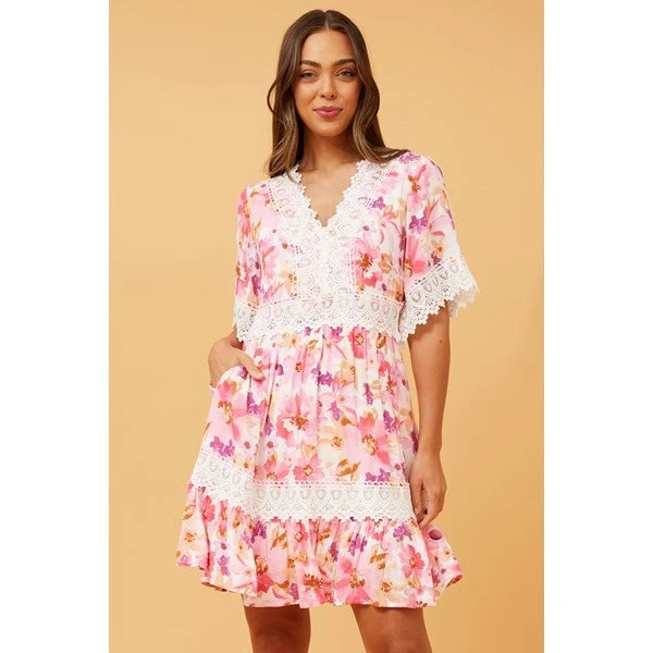 LAYLA LACE TRIM FLORAL DRESS 11 LAYLA LACE TRIM FLORAL DRESS - Image 9