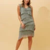 SUZY SLEEVELESS TIERED DRESS