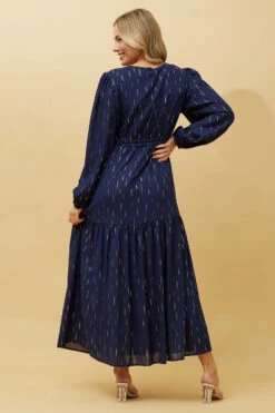 CRYSTELLE GOLD FOIL PRINT MAXI DRESS -Femme Connection Sales 463dda4b842a02fcbf2d6a6ce4b38c2c