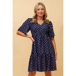 DIAMOND TEARDROP FOIL PRINT SHORT DRESS -Femme Connection Sales 46484839daefd860aaf139f8136ecb80