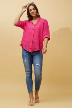 PALERMO BUTTON DETAIL LINEN TOP 40 PALERMO BUTTON DETAIL LINEN TOP -Femme Connection Sales 467202bd7481a82d3dad0976dbe5f82d