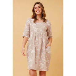 PISA LINEN FLORAL SHORT DRESS -Femme Connection Sales 4754568681083c6ee0da9dad42d8a051