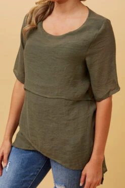 DOUBLE LAYERED ASYMMETRICAL HEM TOP -Femme Connection Sales 47571c8e3c7ad708ca66f03cbc566bb1
