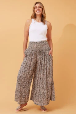 SEGAL LEOPARD WIDE LEG PANTS