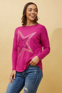 EVA LONG SLEEVE STAR PRINT TOP 31 EVA LONG SLEEVE STAR PRINT TOP -Femme Connection Sales 49f37f4c33bcc632a9ce46d7b42e277a