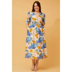 KATINA FLORAL BELTED MIDI DRESS -Femme Connection Sales 4a245f0c143766fbfbb4b1b4d879d08c