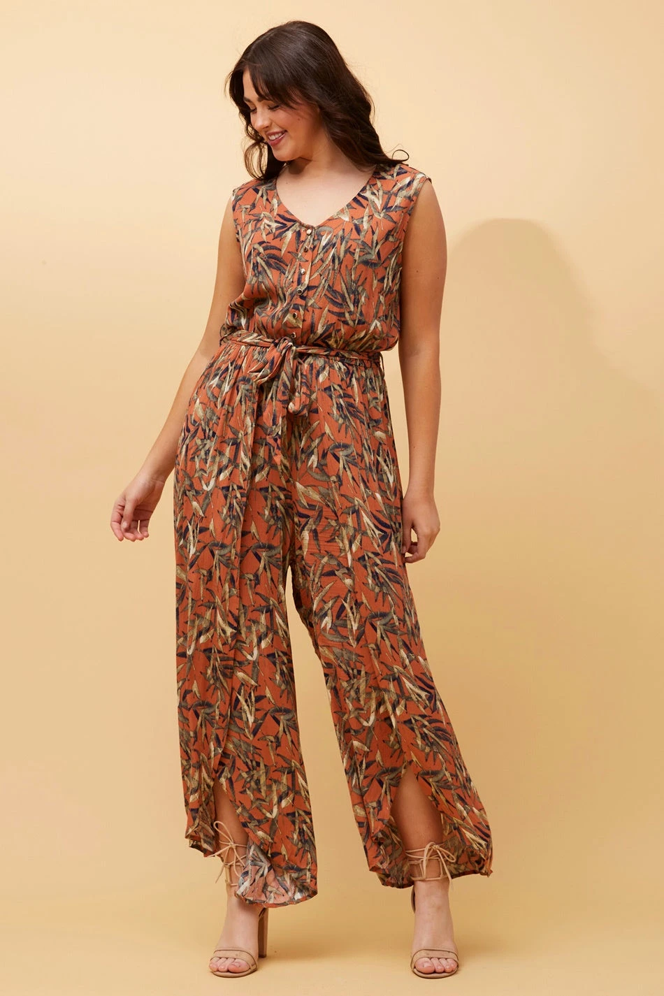 ROSE LEAF PRINT JUMPSUIT 5 ROSE LEAF PRINT JUMPSUIT - Image 3