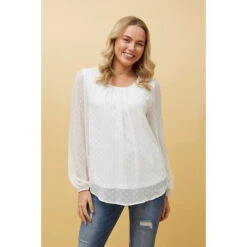 PHYLLIS GOLD FOIL POLKA DOT TOP -Femme Connection Sales 4ce2db04ea0f3e0dd5ce2b72e0cda603