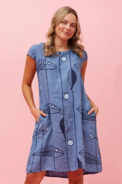 RIMINI TRIBAL PRINT LINEN DRESS -Femme Connection Sales 4d95991c5ab0b8f883f7328028bf16ef