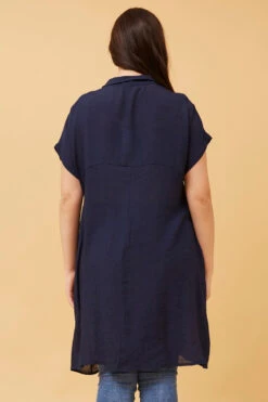 BLU ASYMMETRICAL HEM SHIRT -Femme Connection Sales 4d9be783756178e90edb525033688889