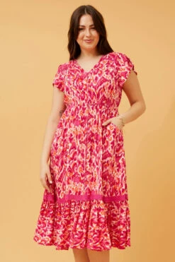 Stella MOROCCO ABSTRACT BOHO MIDI DRESS -Femme Connection Sales 502d54f8cef16c1813e5c9cd45721f1a