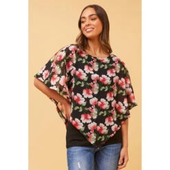 CAREY DOUBLE LAYER FLORAL TOP -Femme Connection Sales 50f8399baa5107b70614c967033314b7