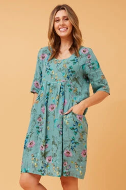 PISA FLORAL LINEN DRESS -Femme Connection Sales 510399befcd37263471e6038fd8d848c