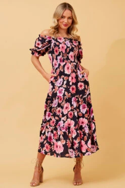 MAUDE FLORAL MIDI DRESS -Femme Connection Sales 523c663df3b3befbeaa386e5b26a5d2b