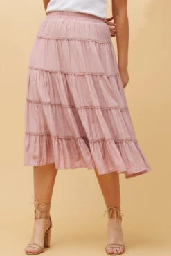 LUCIENE LACE TIERED MIDI SKIRT -Femme Connection Sales 525ce90744922b577507958a1bea8e81