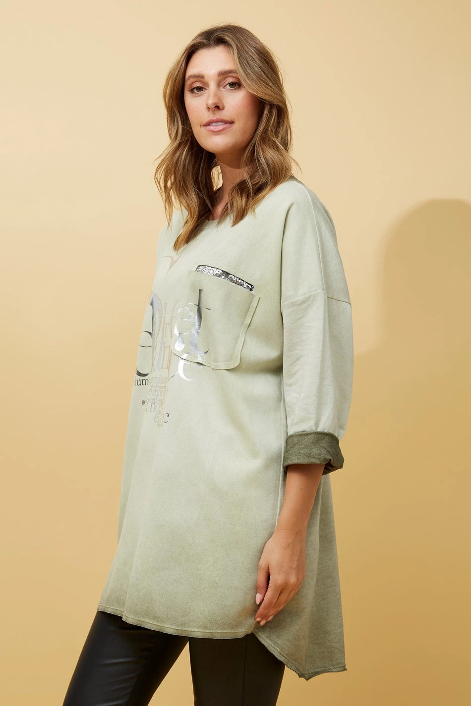 SORIANA FOIL PRINT TUNIC TOP 4 SORIANA FOIL PRINT TUNIC TOP - Image 2