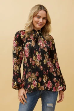PETA FLORAL PLEATED BLOUSE -Femme Connection Sales 534badd9083580822ac6f32604ef4c44