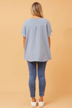 SOULA SEQUIN LINEN TOP -Femme Connection Sales 543f2b81e12b5e1db122798469b2b082