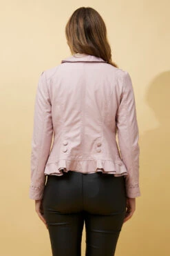 FRILL VEGAN LEATHER JACKET -Femme Connection Sales 54d82d3b4f03b18d923f738179085017
