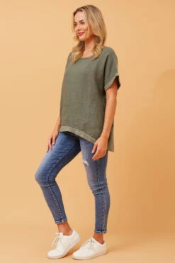 SOULA SEQUIN LINEN TOP -Femme Connection Sales 54f713a0229609a21b475a14c472e31f