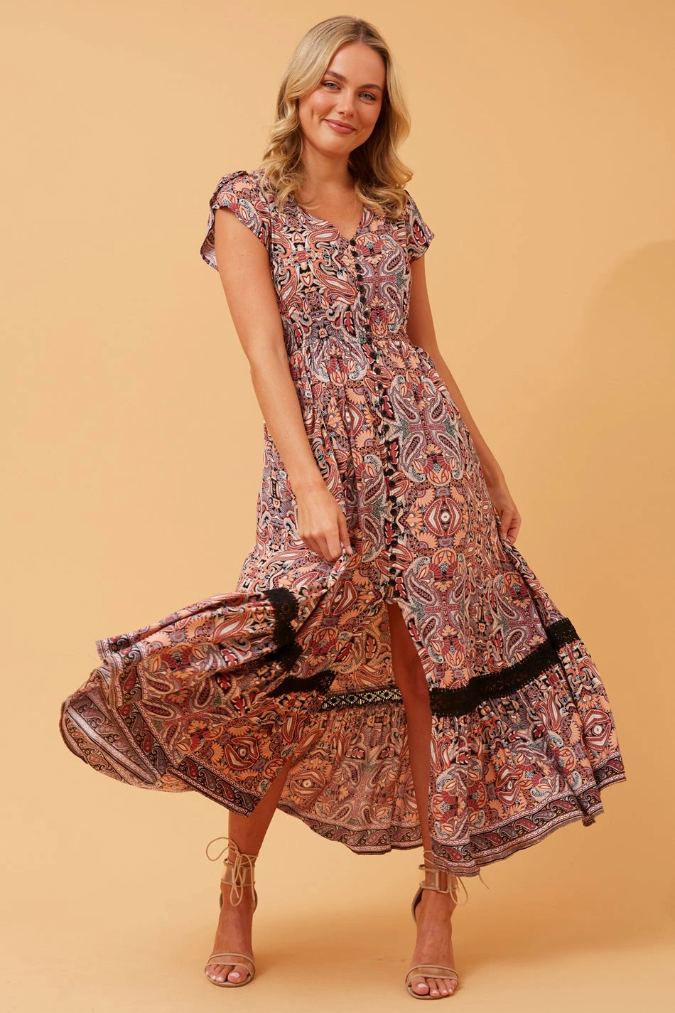 MOROCCO PAISLEY BOHO MAXI DRESS 3 MOROCCO PAISLEY BOHO MAXI DRESS