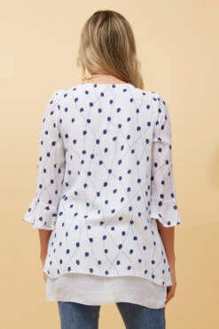 RUMI DOUBLE LAYER DOTTED TUNIC TOP -Femme Connection Sales 55ab50466ae28f320cbb323a5eed4ba8