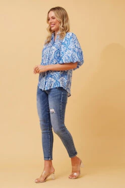 WILKIE PUFF SLEEVE BOHO SHIRT -Femme Connection Sales 568c30a51ade289e3b80d9e1e2459f26