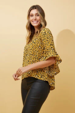 FOREVER NEW LEOPARD FLUTE SLEEVE BLOUSE -Femme Connection Sales 5733737466afd7693b2db0ca2be656e7