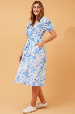 GALEN FLORAL BELTED MIDI DRESS -Femme Connection Sales 573b935dbfb537d14911262442a24340