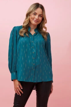 GEMINI FOIL PRINT SHIRT -Femme Connection Sales 57ef39d7f1dec29c94b022ef4f15a797