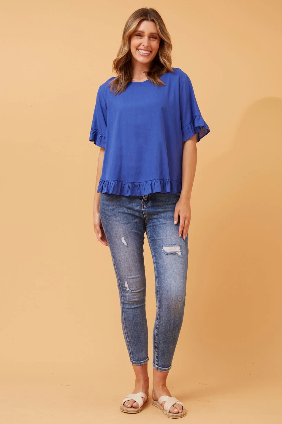 FRILA LINEN SMOCK TOP 4 FRILA LINEN SMOCK TOP - Image 2