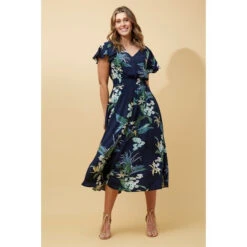 FLORIDA FLORAL MIDI DRESS -Femme Connection Sales 58f9b296d50ac69c1d547b573de8f19c