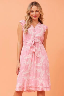 RAVINA LEAF PRINT SHORT DRESS 11 RAVINA LEAF PRINT SHORT DRESS -Femme Connection Sales 5905c6bcaf6fb4bc256c71e52dbfa067