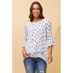 RUMI DOUBLE LAYER DOTTED TUNIC TOP -Femme Connection Sales 5cf9feb668c9adea52cca4b5a2e6283a