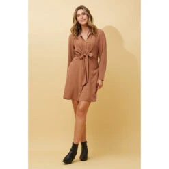 INESHA BOW FRONT SHIRT DRESS -Femme Connection Sales 5d4e74f5d13c0ac74679b9dfbd2efbe0