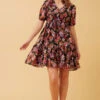 KIKI FLORAL TIERED SHORT DRESS