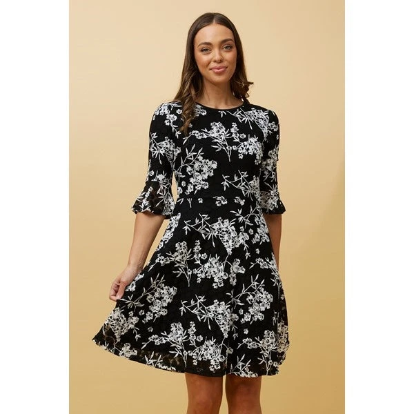 BLOOM FLORAL FRILL SLEEVE SHORT DRESS 10 BLOOM FLORAL FRILL SLEEVE SHORT DRESS - Image 8