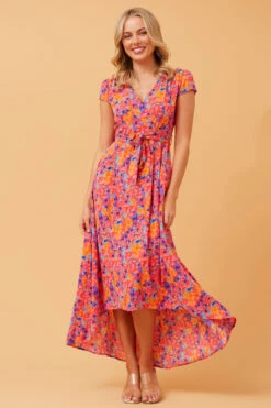 NERIDA WRAP FRONT MIDI DRESS